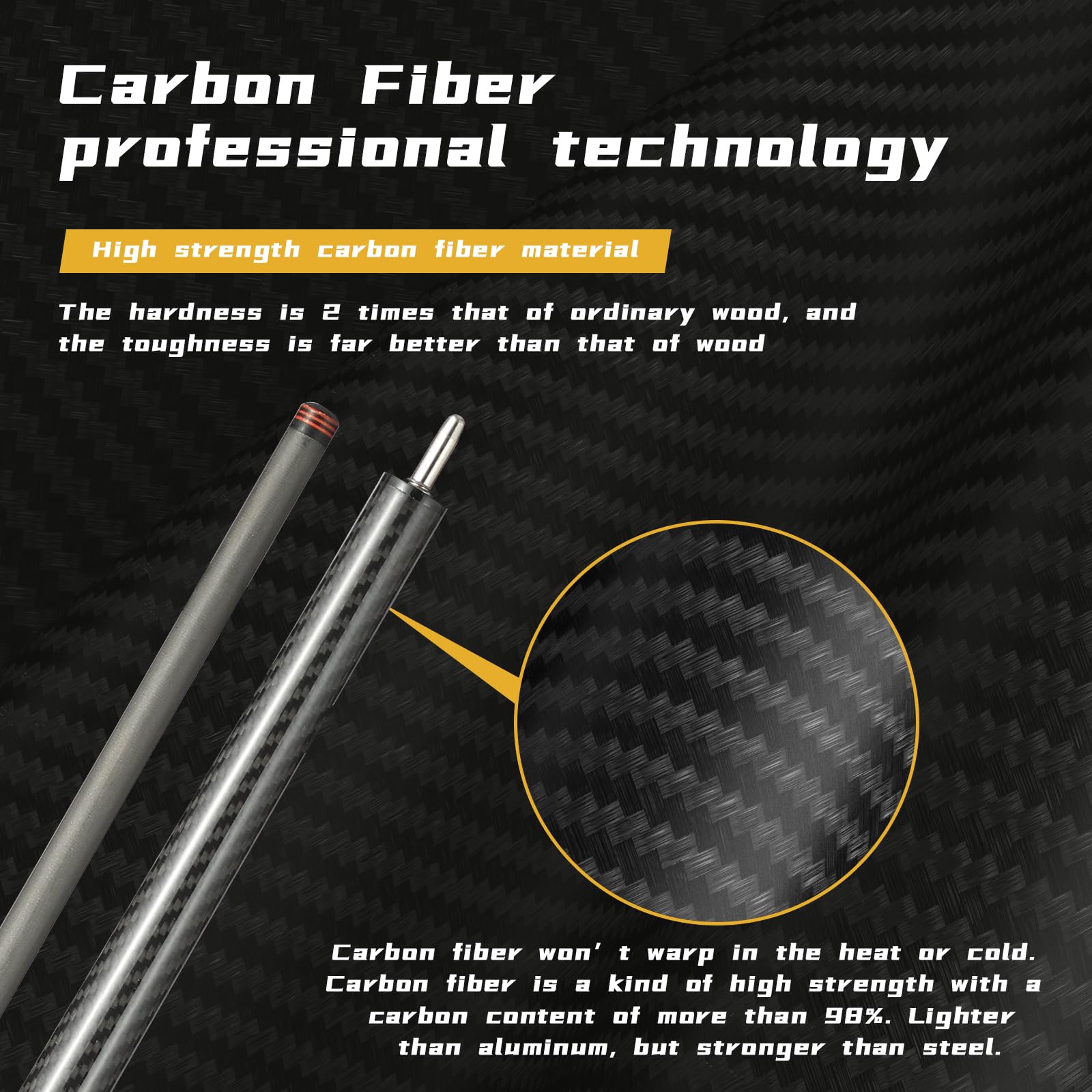 Amazon.com : GAMESUN Carbon Fiber Break Pool Cue Stick, 13mm Tip